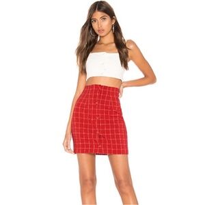 H:ours Revolve Johan Mini Skirt in Red and White Size XS